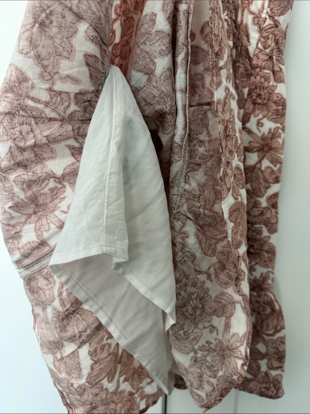 Abercrombie & Fitch babydoll Floral mini dress Pink and Cream Color size Small - Picture 9 of 11